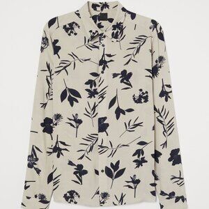 Light Taupe Print Slim Fit Shirt